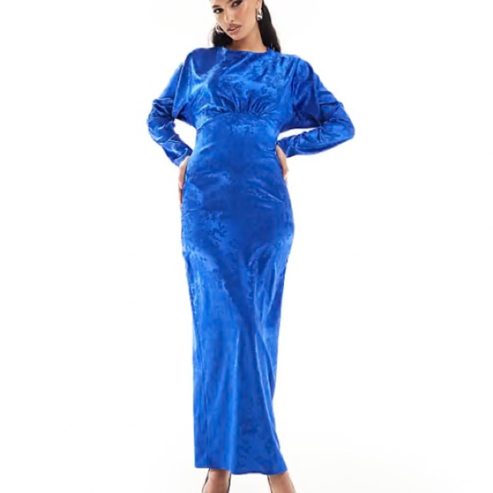 ASOS Royal Blue Velvet Wedding Dress NWT